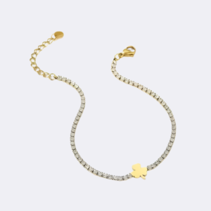 Crystal Clover Charm Bracelet